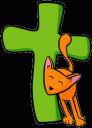 cat and cross clipart